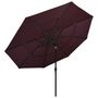 Voir la diapositive 2 : VIDAXL Parasol de jardin a 3 niveaux mat en aluminium rouge bordeaux