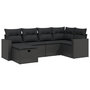 Voir la diapositive 2 : VIDAXL Salon de jardin 6 pcs avec coussins noir resine tressee