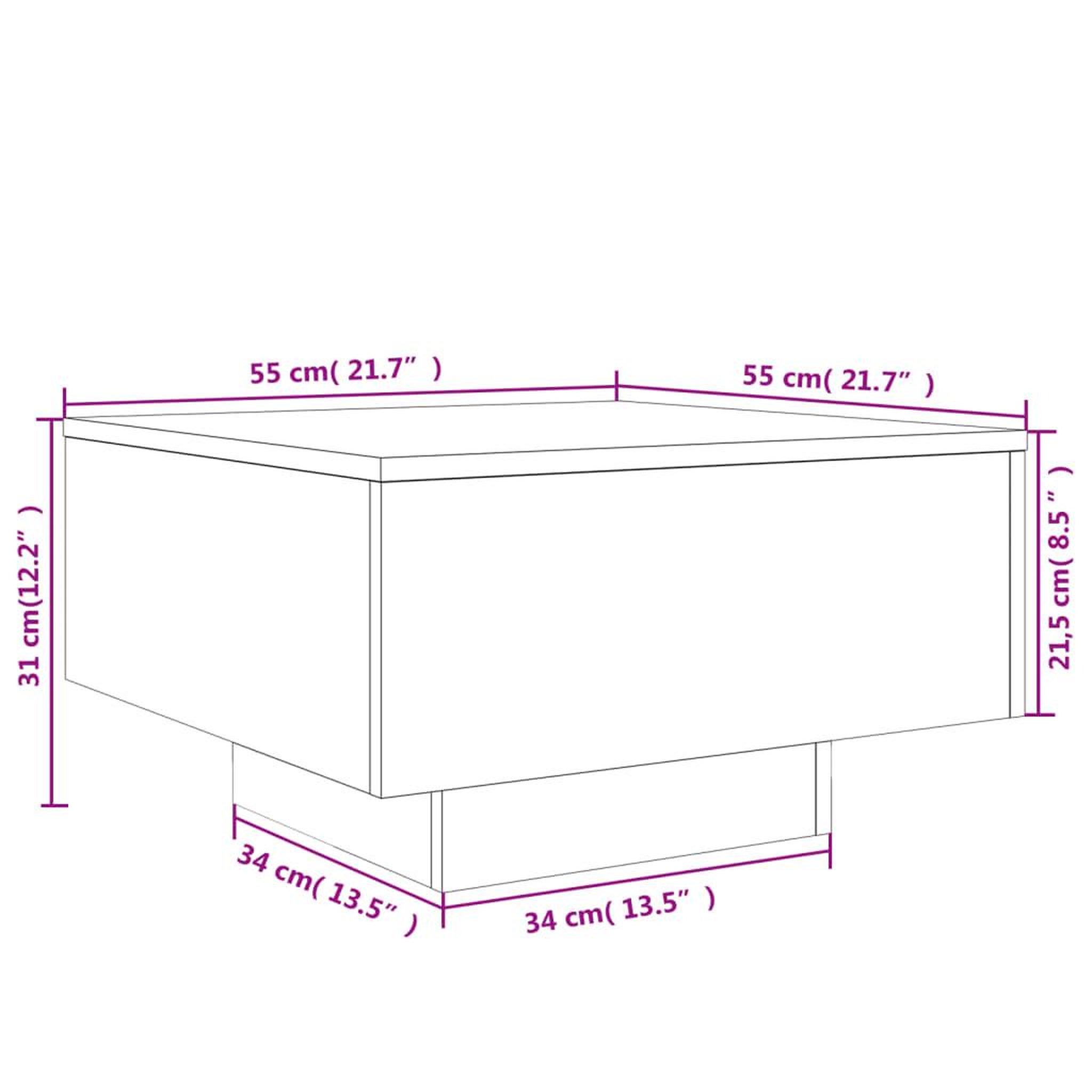 Voir la diapositive 6 : VIDAXL Table basse chene sonoma 55x55x31 cm bois d'ingenierie