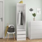 VIDAXL Garde-robe avec tiroirs Blanc brillant Bois d'ingenierie
