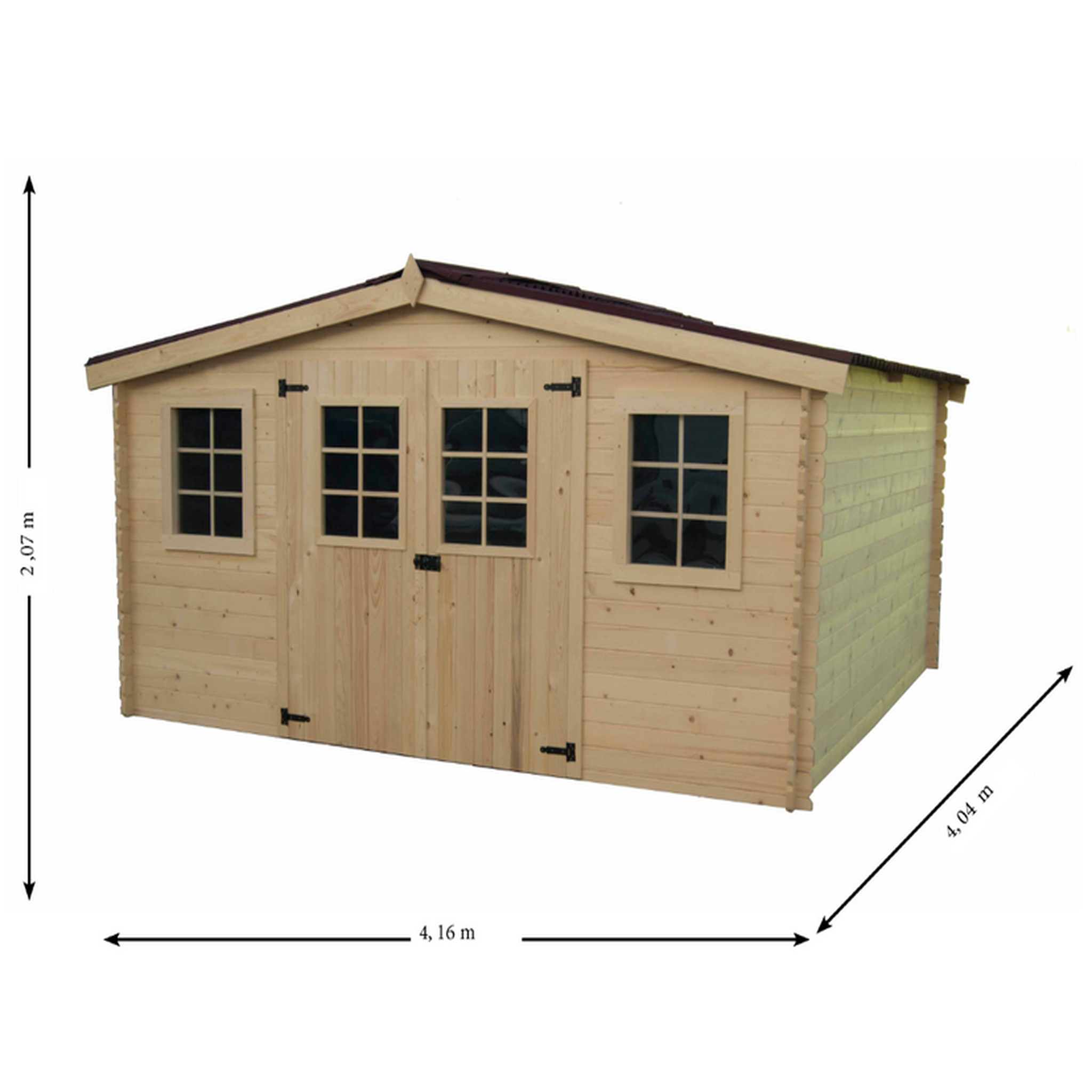 Voir la diapositive 2 : Hisense Abri de jardin sans plancher 16.81 m² bois naturel - ba 4040.02 n