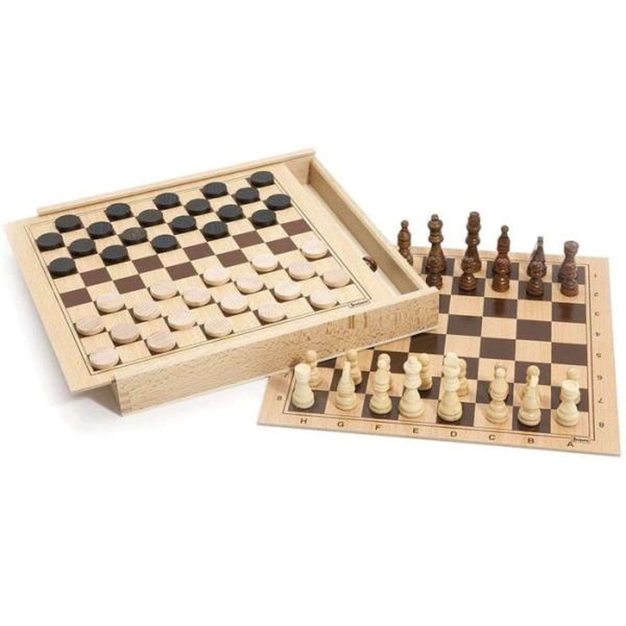 Voir la diapositive 3 : JeuJura Coffret Jeux de Dames et Echecs