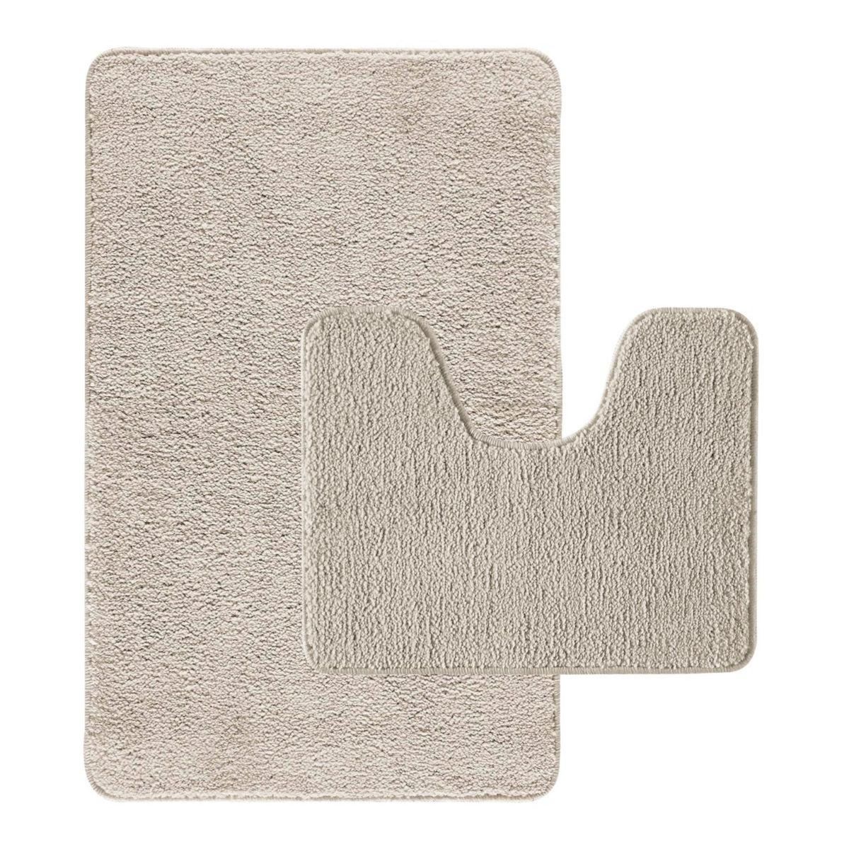 GUY LEVASSEUR Lot de 2 tapis de bain polyester 50x80cm + 50x40cm 50x80cm