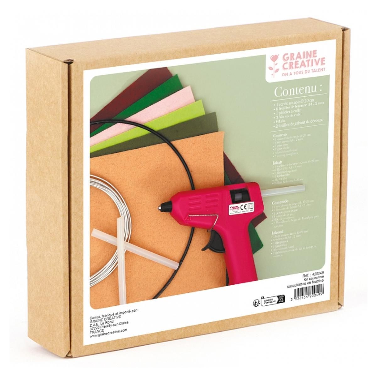 Graine créative KYT Ma couronne succulentes feutrine