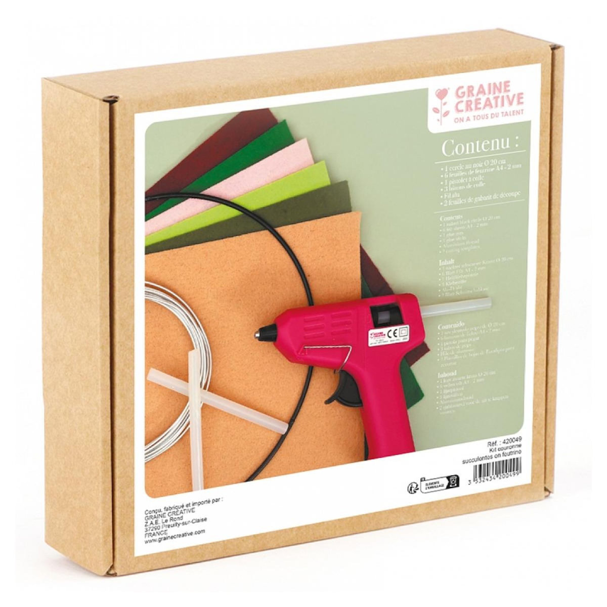 Graine créative KYT Ma couronne succulentes feutrine