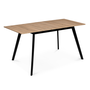 Voir la diapositive 1 : ID MARKET Table scandinave extensible rectangle INGA 4-8 personnes plateau bois pieds noirs 120-160 cm