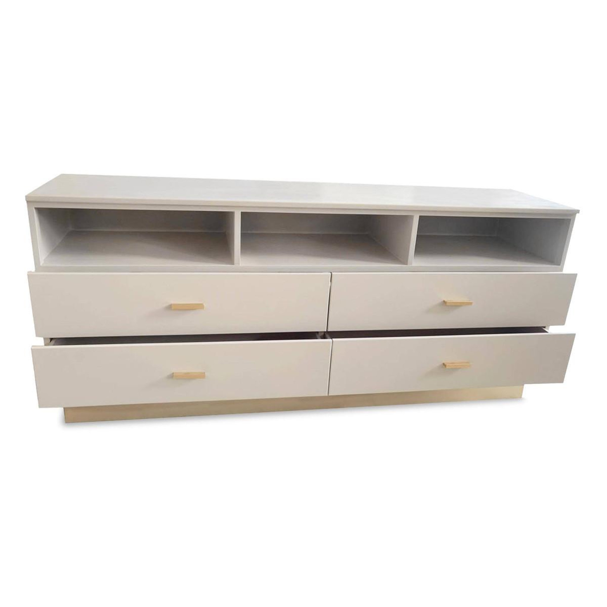 Voir la diapositive 2 : Paris Prix Meuble tv 4 tiroirs design  tazea  150cm taupe