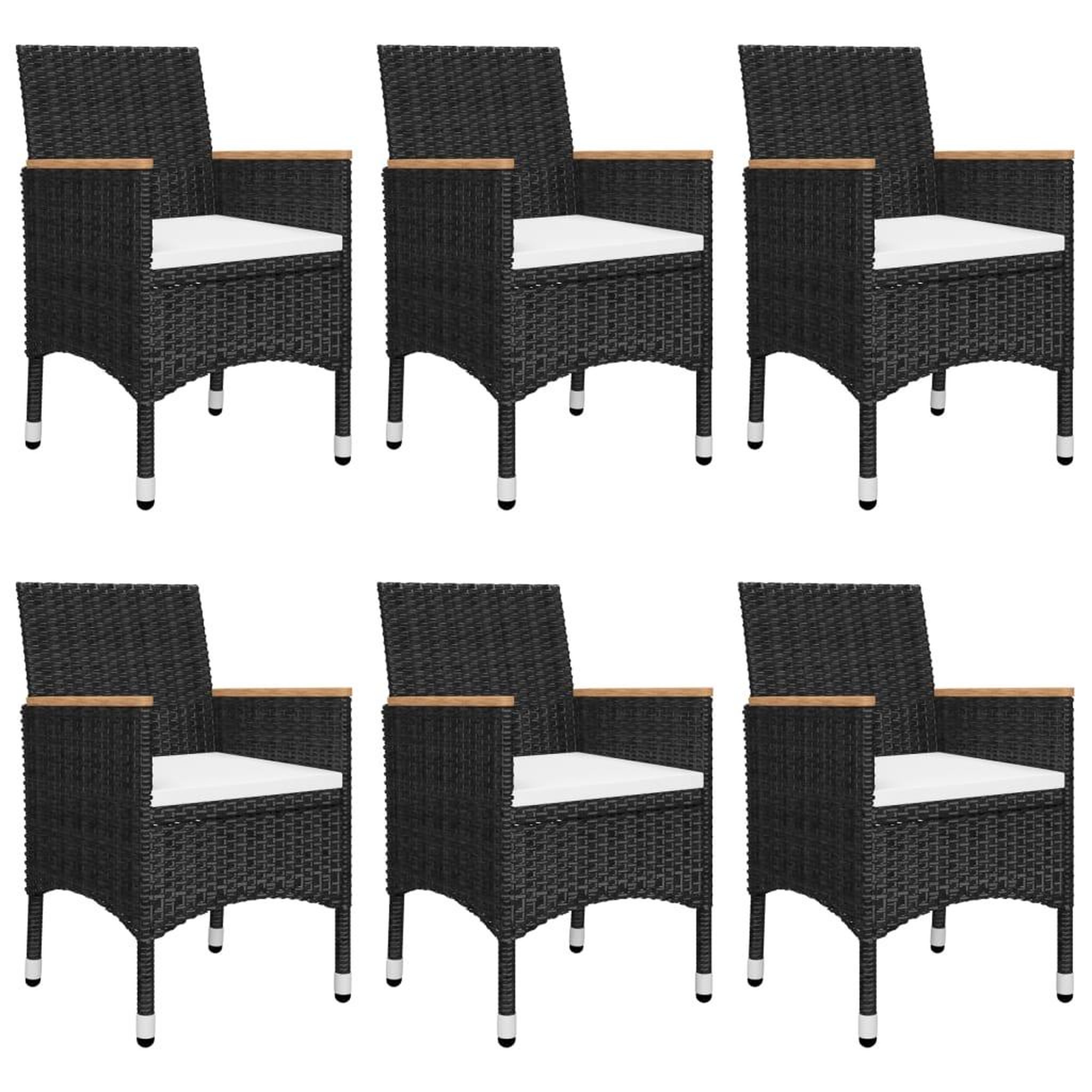 Voir la diapositive 5 : VIDAXL Ensemble a manger de jardin 7 pcs Noir