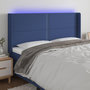 Voir la diapositive 1 : VIDAXL Tete de lit a LED Bleu 203x16x118/128 cm Tissu