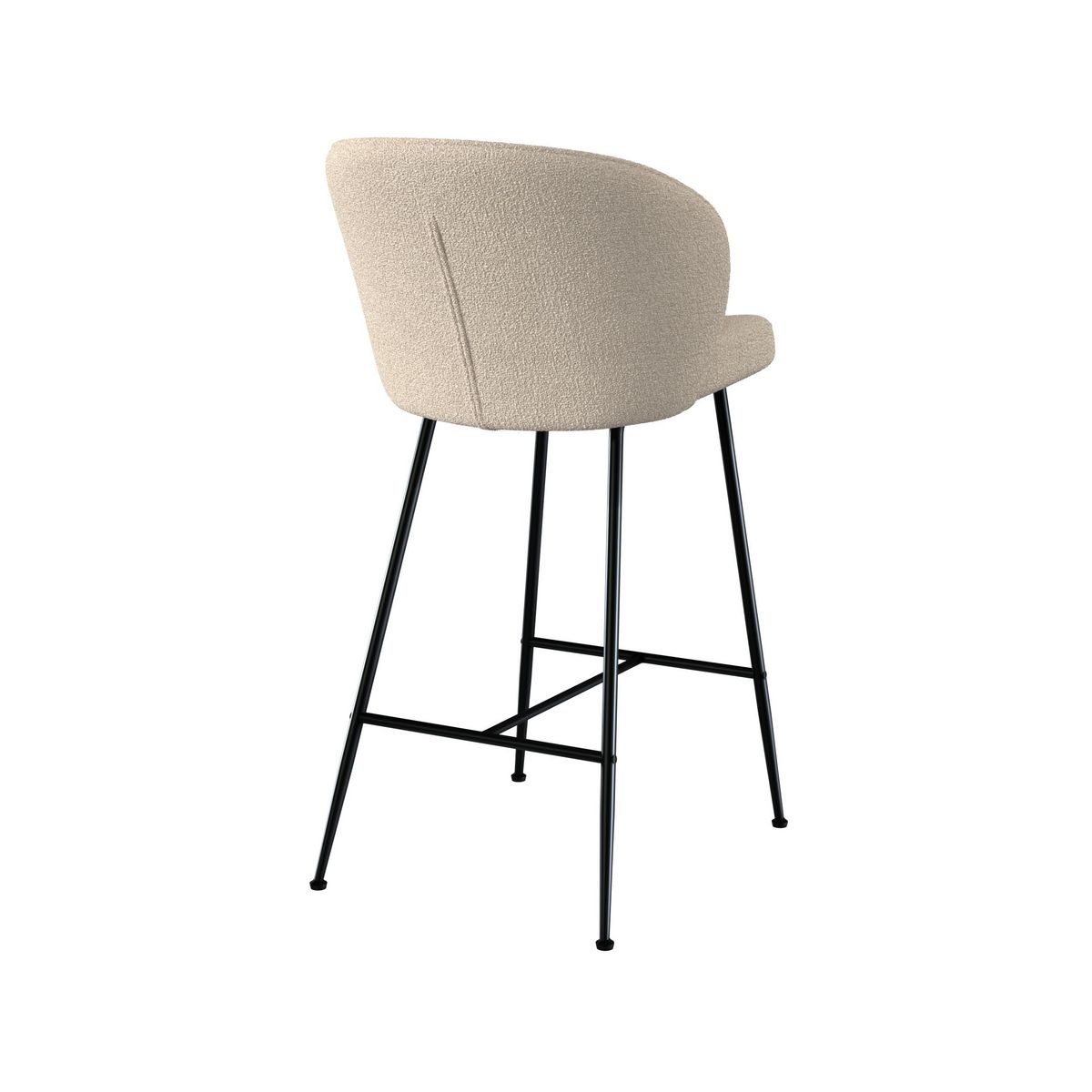 Rendez vous déco Lot de 2 chaises pour îlot central 66 cm en tissu bouclé beige - Groom