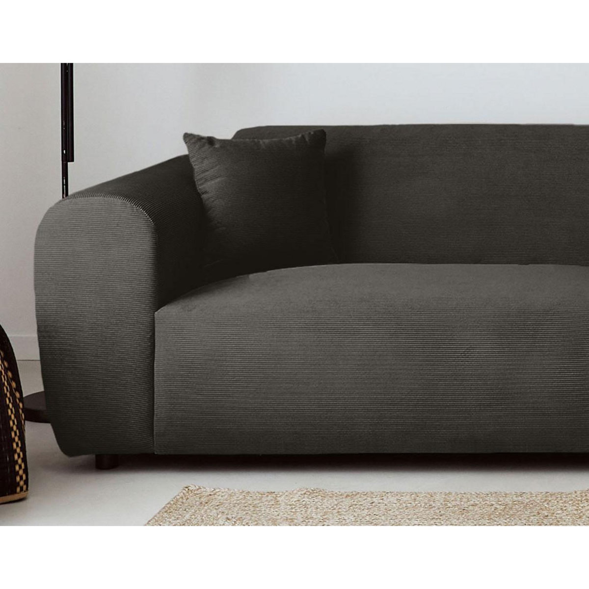LISA DESIGN Aumance - canapé d'angle droit 4 places - en velours côtelé