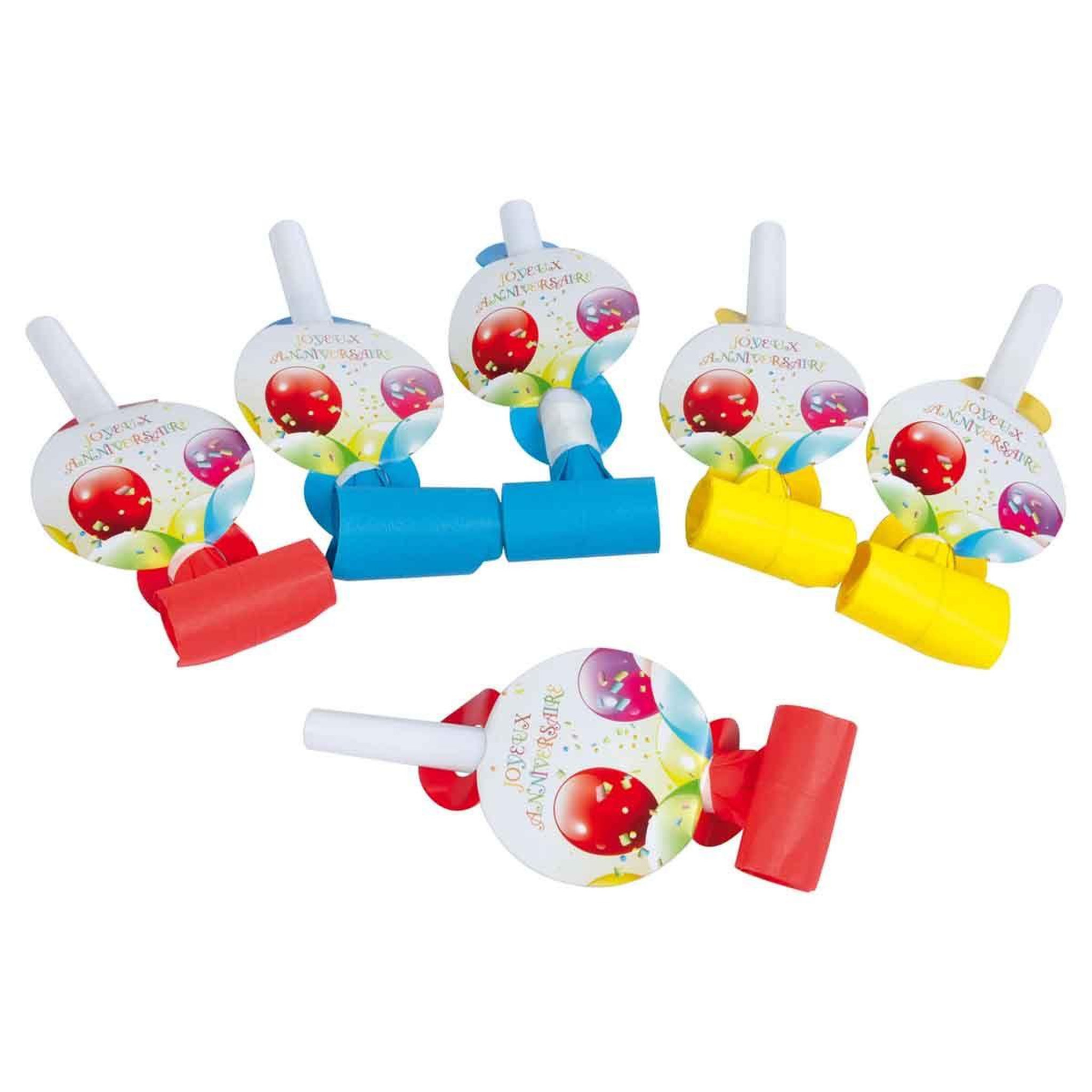 HOMEA Lot de 6 Sans-Gênes  Anniversaire  37cm Multicolore