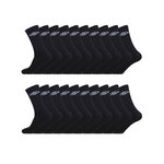 UMBRO Lot de 20 Paires de Chaussettes Tennis homme Noir. Coloris disponibles : Noir