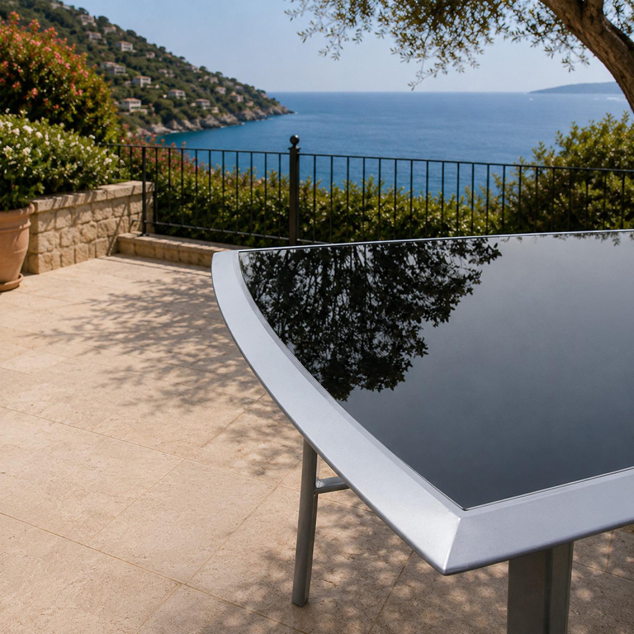 Voir la diapositive 6 : CONCEPT USINE Table de jardin 150cm en aluminium gris alassio