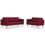 Voir la diapositive 2 : VIDAXL Ensemble de canape 2 pcs Tissu Rouge bordeaux