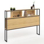ID MARKET Tête de lit sur pied DETROIT 165 cm bois et métal noir design industriel