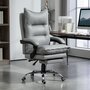Voir la diapositive 2 : VINSETTO Fauteuil de bureau direction hauteur réglable dossier inclinable repose-pied intégré revêtement synthétique gris
