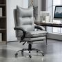Voir la diapositive 2 : VINSETTO Fauteuil de bureau direction hauteur réglable dossier inclinable repose-pied intégré revêtement synthétique gris