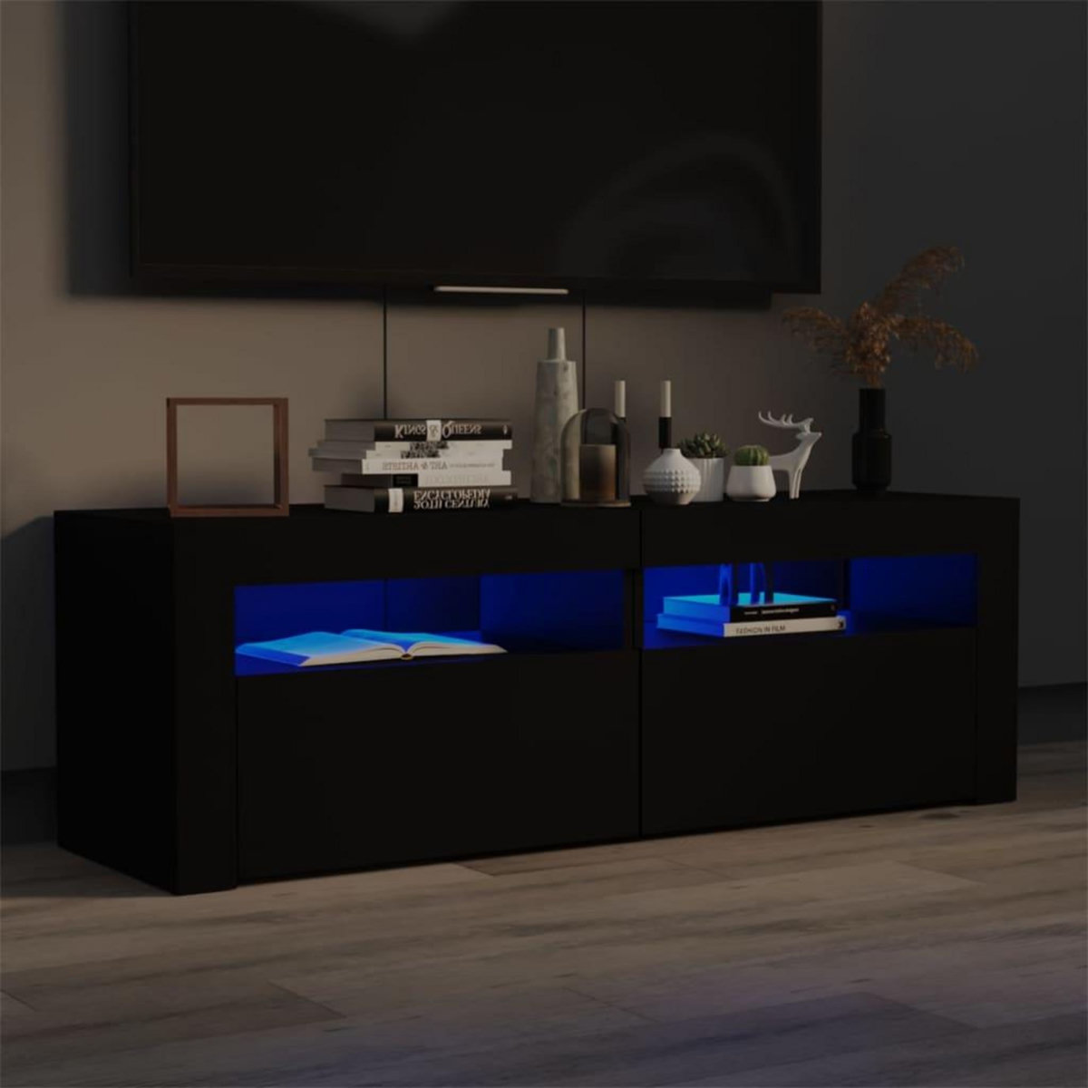 VIDAXL Meuble TV avec lumieres LED noir 120x35x40 cm
