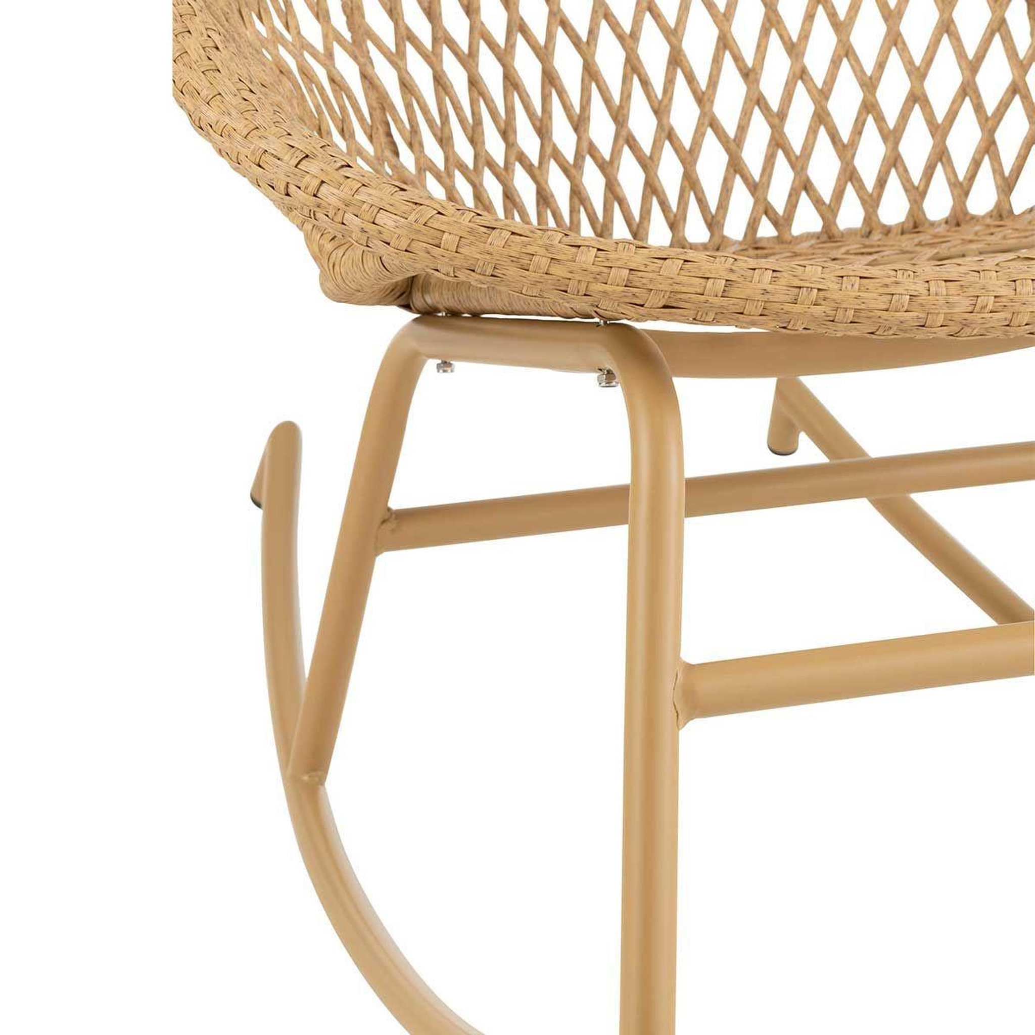 Voir la diapositive 5 : J-LINE Fauteuil à Bascule Design  Zayo  107cm Beige
