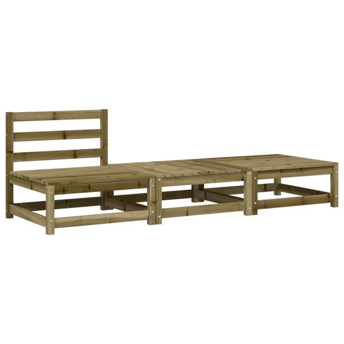 VIDAXL Canape de jardin sans accoudoirs avec coussins et repose-pieds