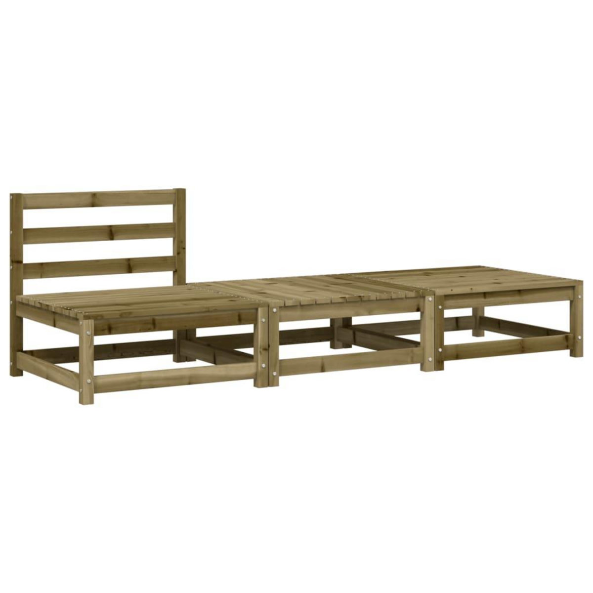 VIDAXL Canape de jardin sans accoudoirs avec coussins et repose-pieds