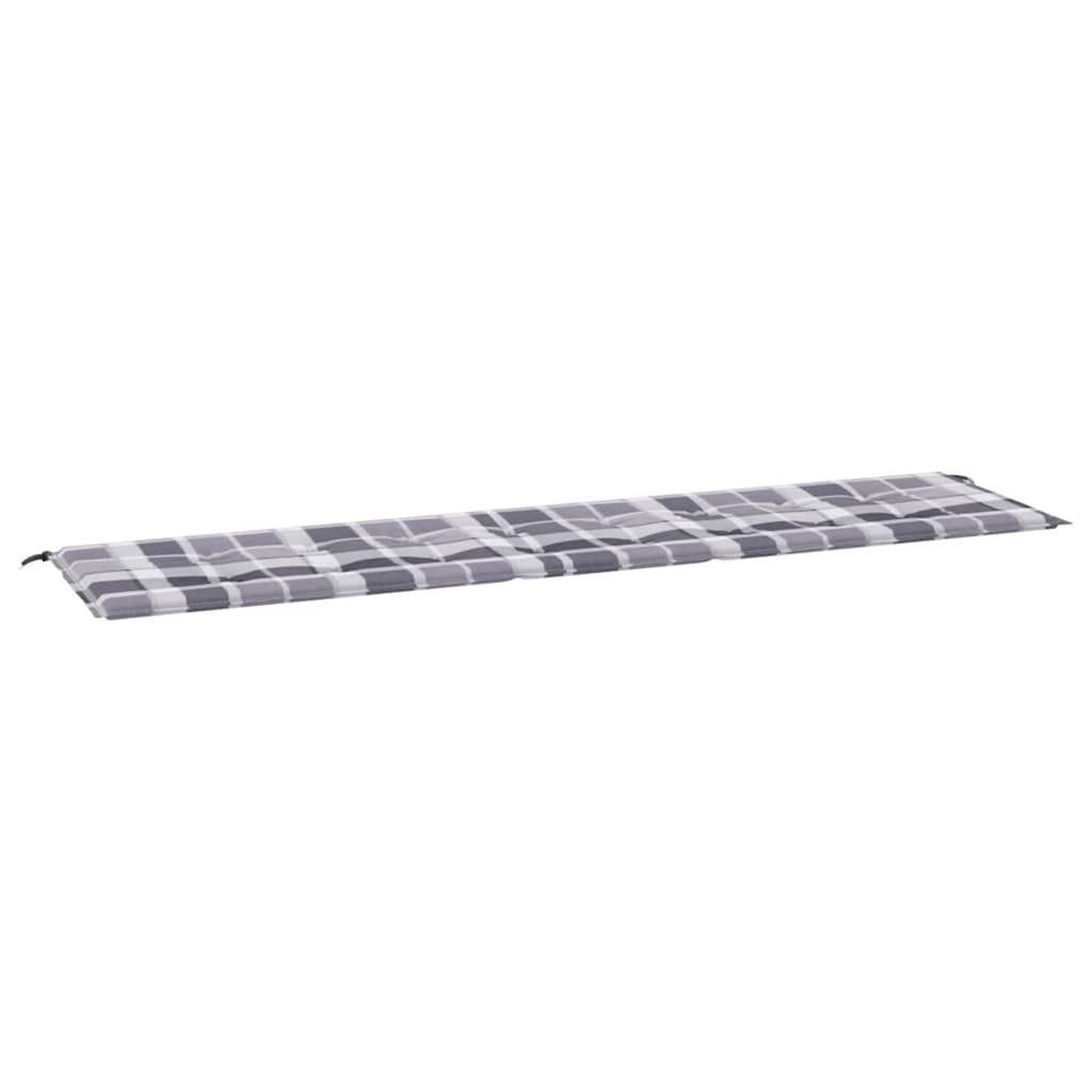Voir la diapositive 2 : VIDAXL Coussin de banc de jardin motif a carreaux gris 200x50x3 cm