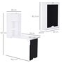 Voir la diapositive 3 : HOMCOM Bureau mural pliable table murale rabattable suspendue sur pied étagère + tableau à craie intégré MDF blanc