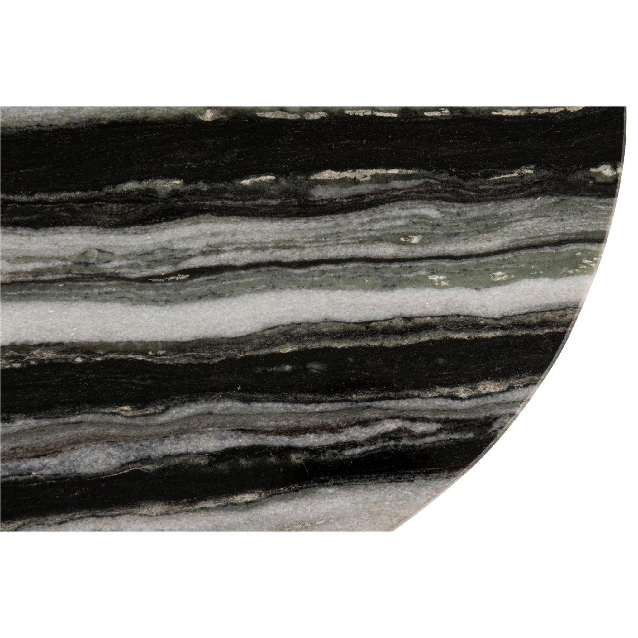 Voir la diapositive 5 : J-LINE Table d'appoint en marbre  mathilde  50cm noir & gris