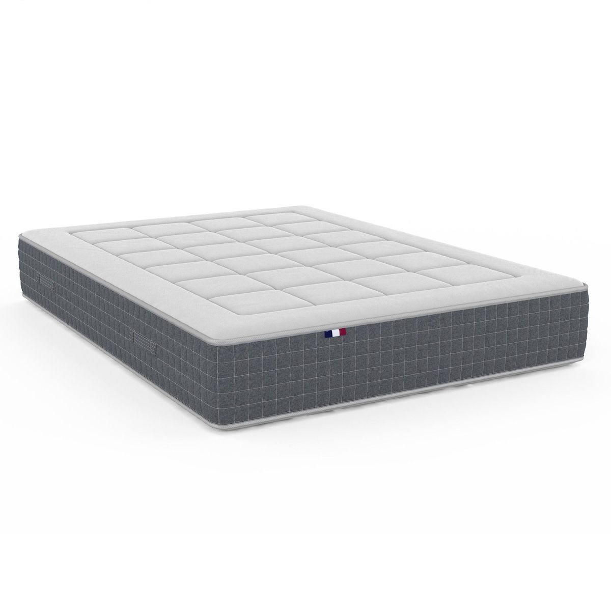 IDLITERIE Ensemble Matelas Ressort 7 zones H.28cm + Sommier + couette + oreillers Fabriqué en France MAX