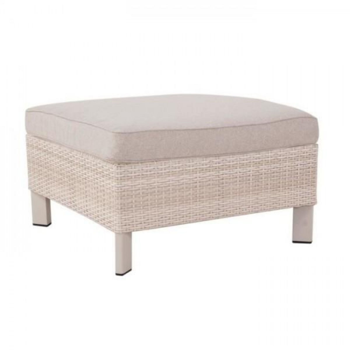 MARKET24 Salon de jardin en résine tressée avec coussins - 4 personnes - CUBA - Beige