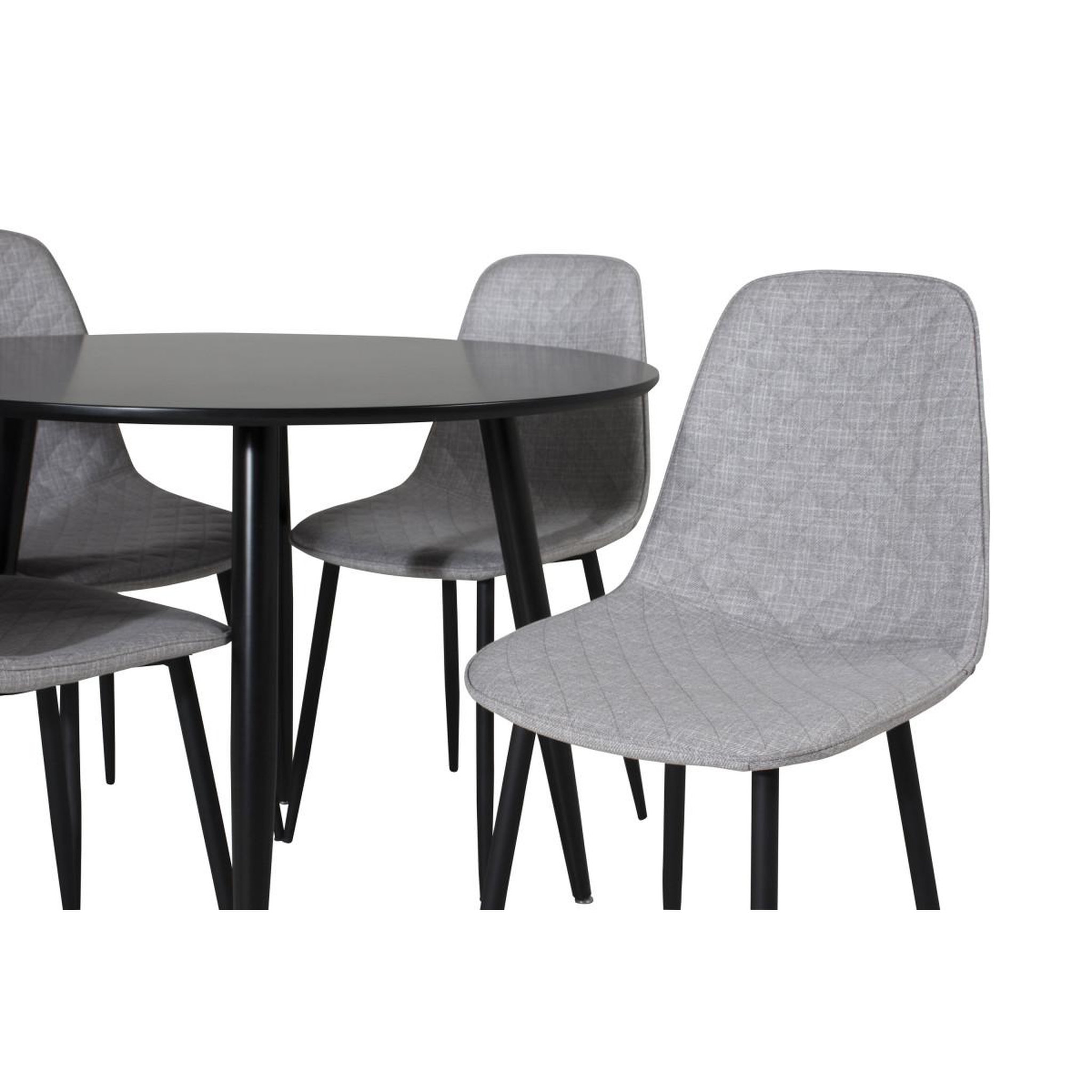Voir la diapositive 2 : Paris Prix Ensemble table à manger & 4 chaises  plaza i & polar  100cm noir & gris