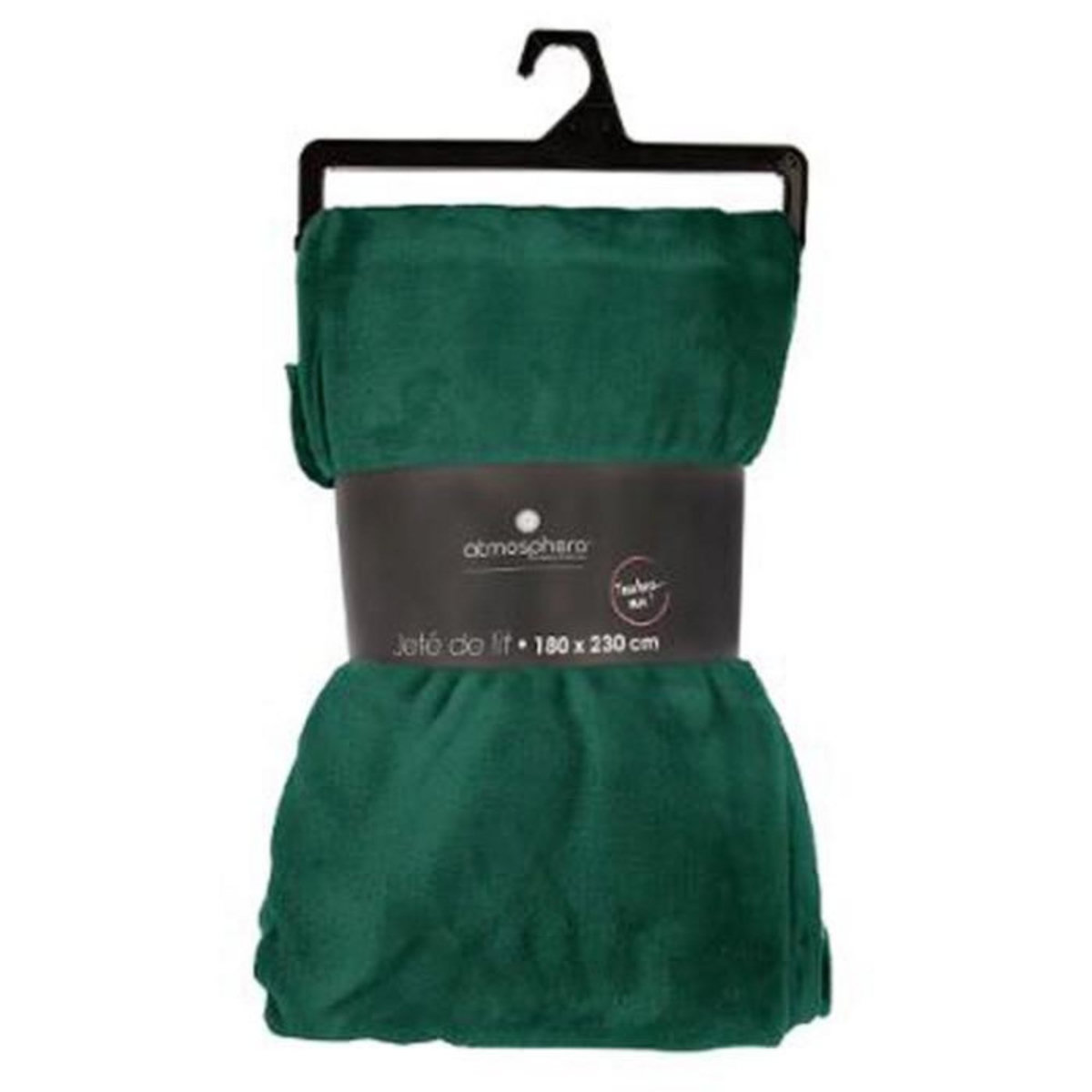 ATMOSPHERA Grand Plaid en flanelle uni - 230x180 - Vert émeraude