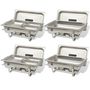 Voir la diapositive 3 : VIDAXL Ensemble de chauffe plats 4 pcs Acier inoxydable