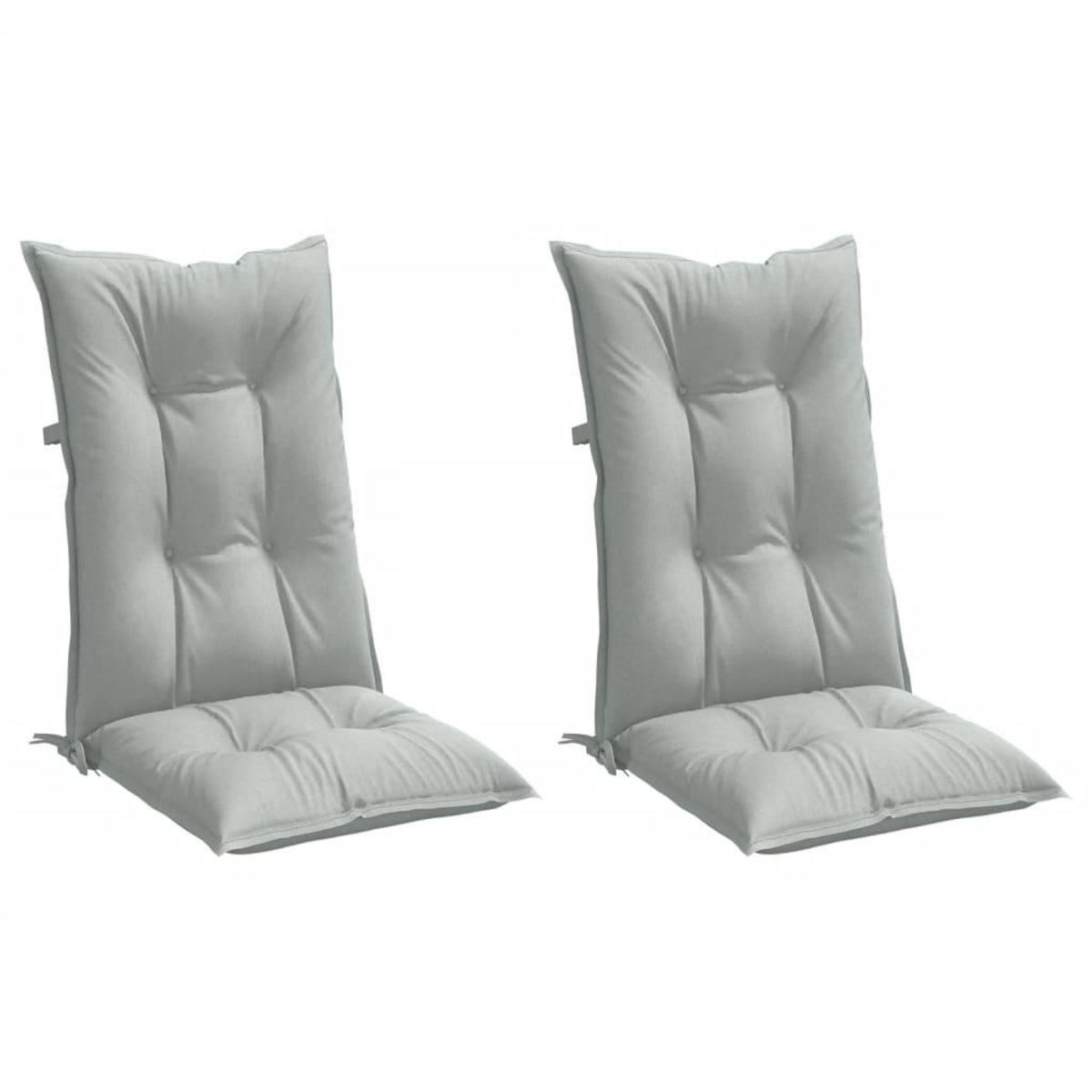 VIDAXL Coussins de chaise a dossier haut lot de 2 gris clair melange