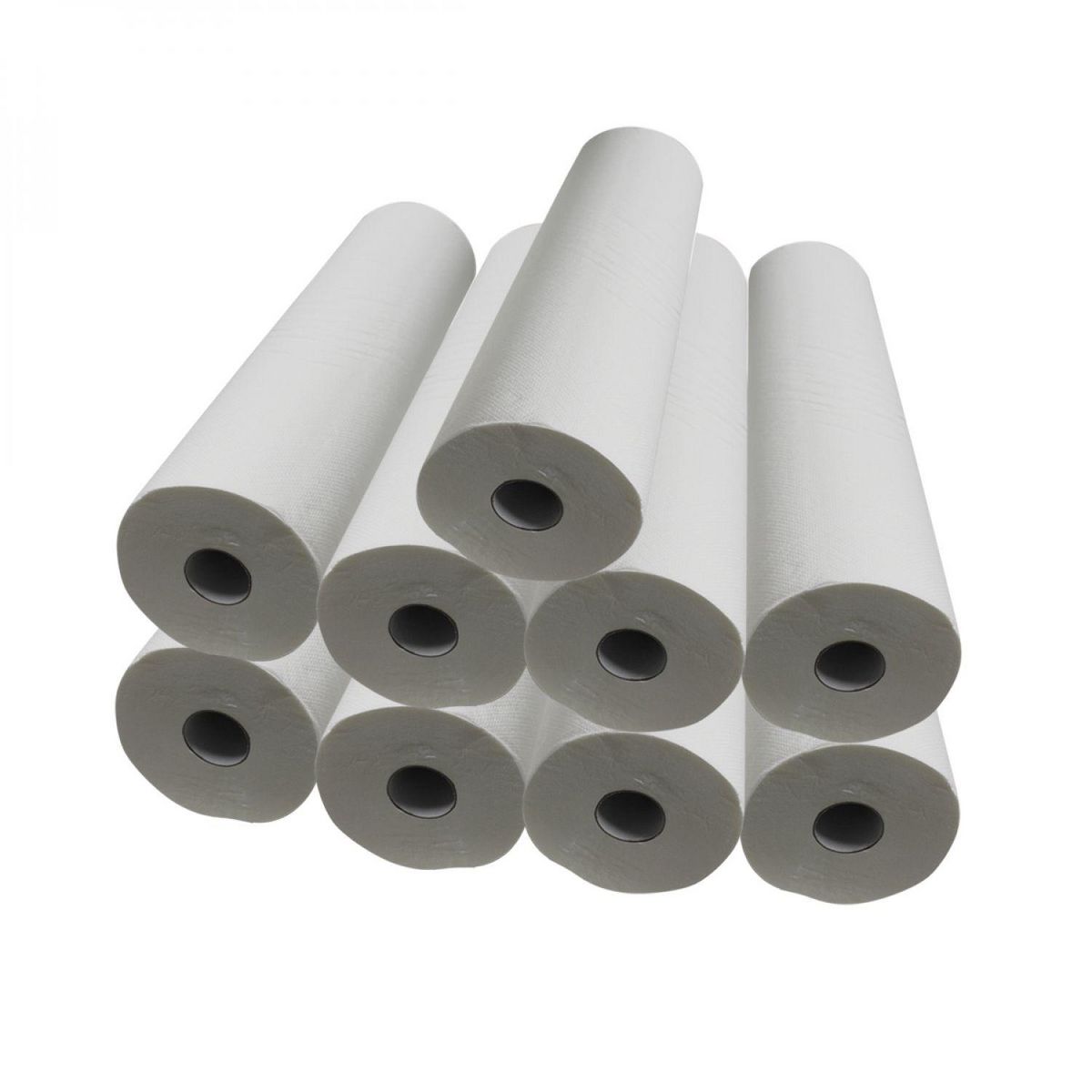 VIVEZEN Lot de 9 draps d'examen blanc 70cm x 42m - 34g/m2 double épaisseur aspect gaufré 100% pure ouate