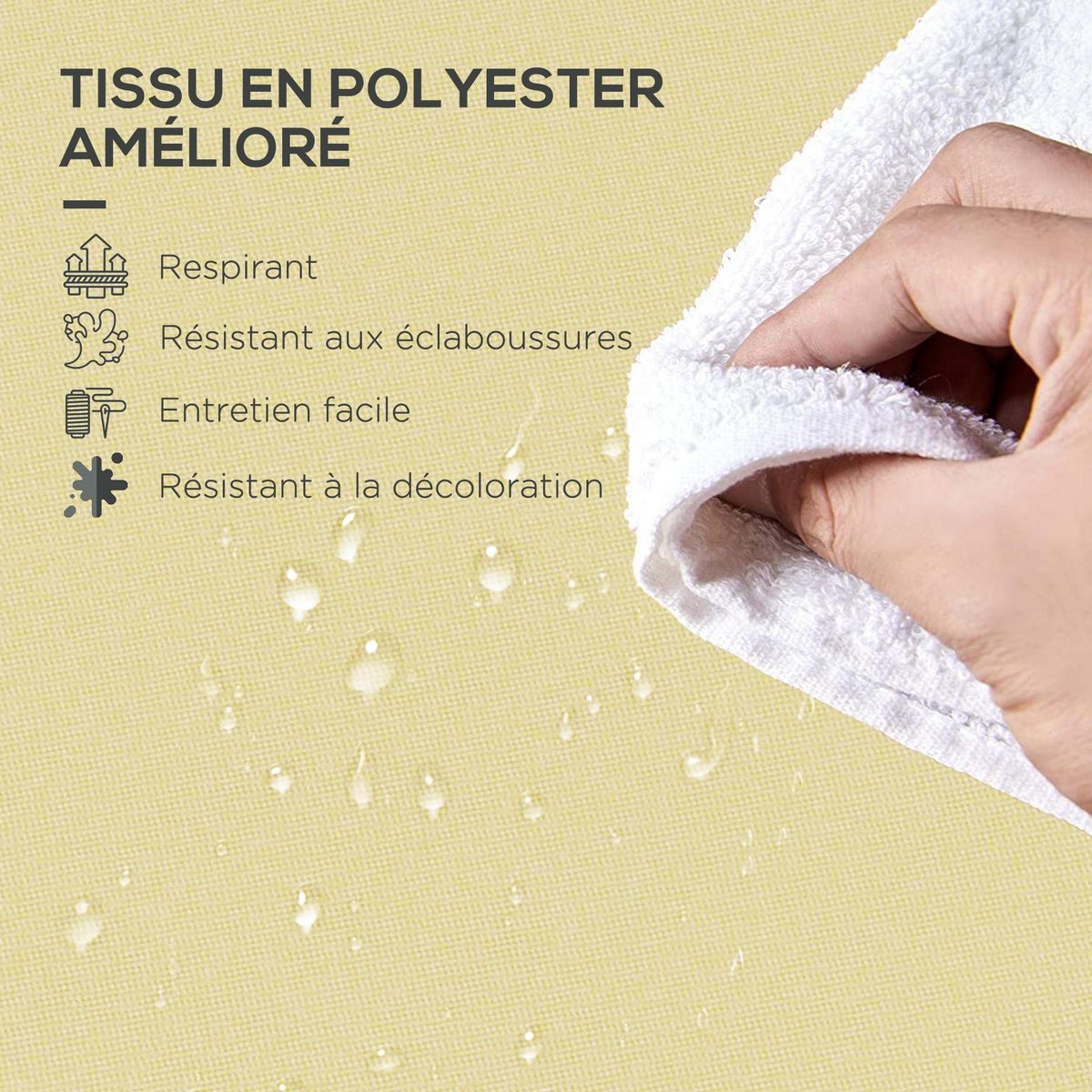 OUTSUNNY Lot de 6 coussins de chaises de jardin polyester beige