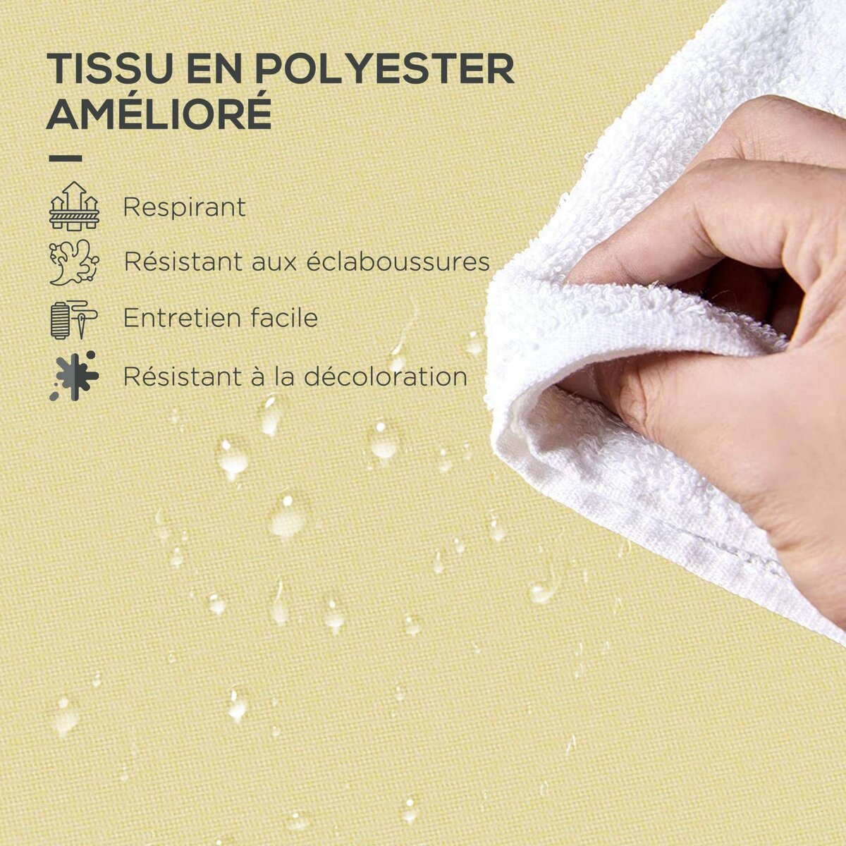 OUTSUNNY Lot de 6 coussins de chaises de jardin polyester beige