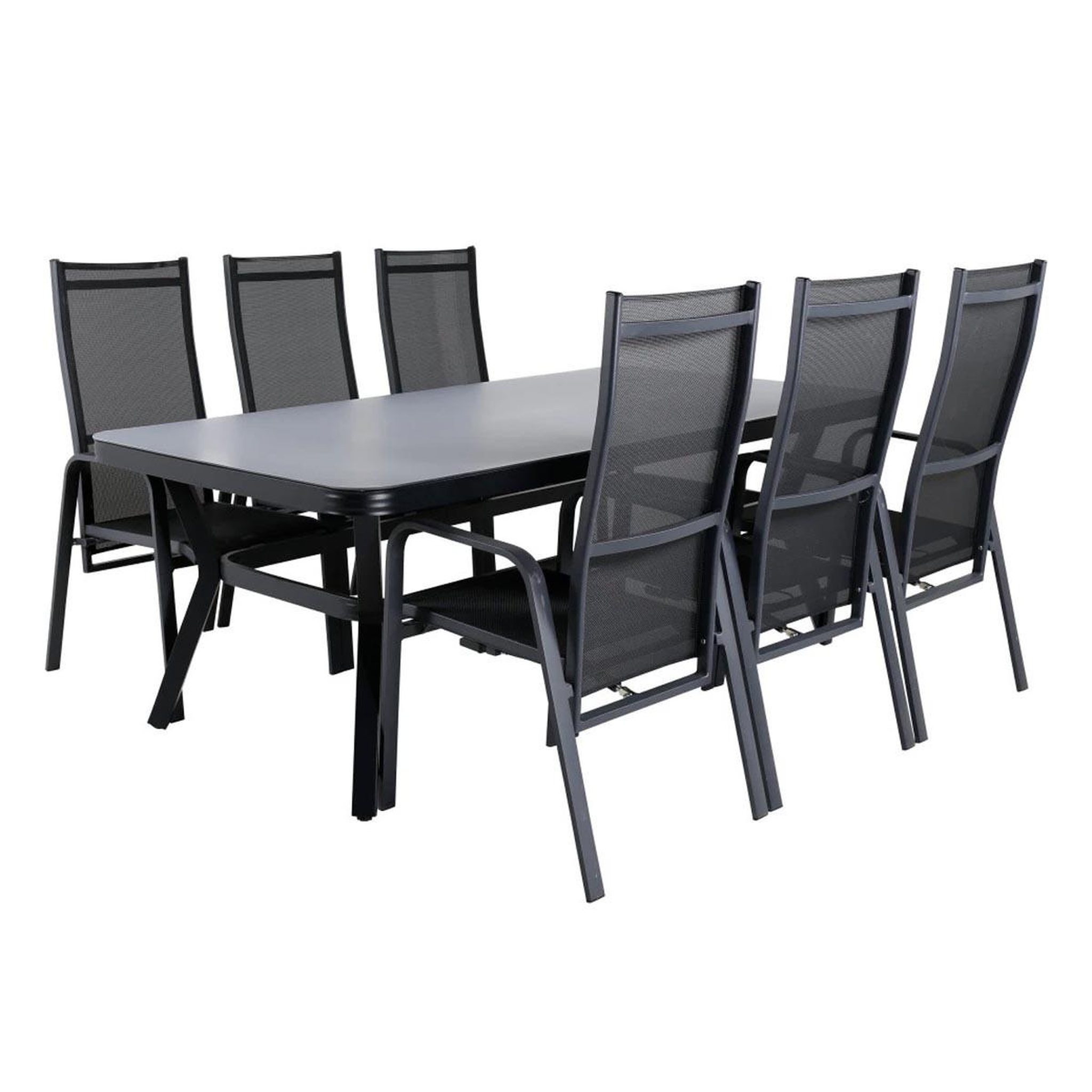 Paris Prix Ensemble Table de Jardin & 6 Chaises  Virya & Copacabana  200cm Noir