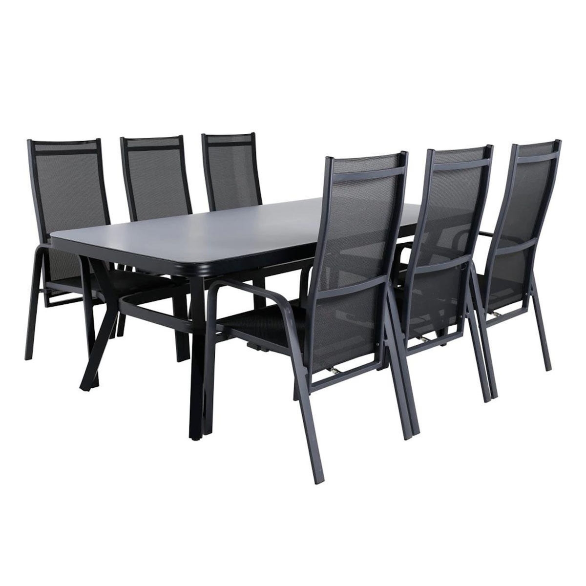 Paris Prix Ensemble Table de Jardin & 6 Chaises  Virya & Copacabana  200cm Noir