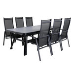 Paris Prix Ensemble Table de Jardin & 6 Chaises  Virya & Copacabana  200cm Noir