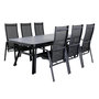 Voir la diapositive 1 : Paris Prix Ensemble Table de Jardin & 6 Chaises  Virya & Copacabana  200cm Noir