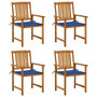 Voir la diapositive 1 : VIDAXL Chaises de jardin avec coussins lot de 4 Bois d'acacia massif