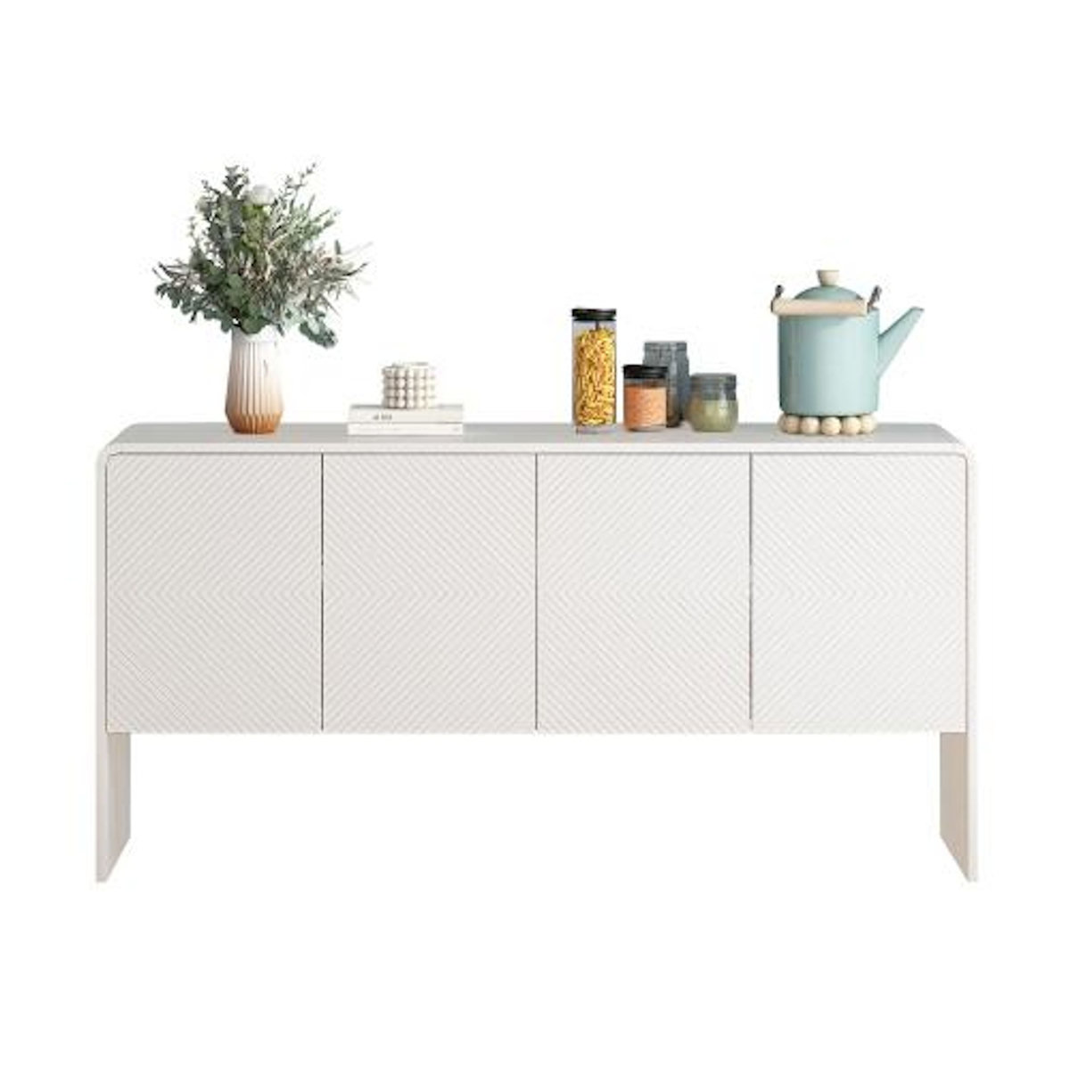MERAX Buffet 4 porte(s) 0 tiroir(s) - 152,5 cm blanc mdf