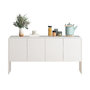 Voir la diapositive 1 : MERAX Buffet 4 porte(s) 0 tiroir(s) - 152,5 cm blanc mdf