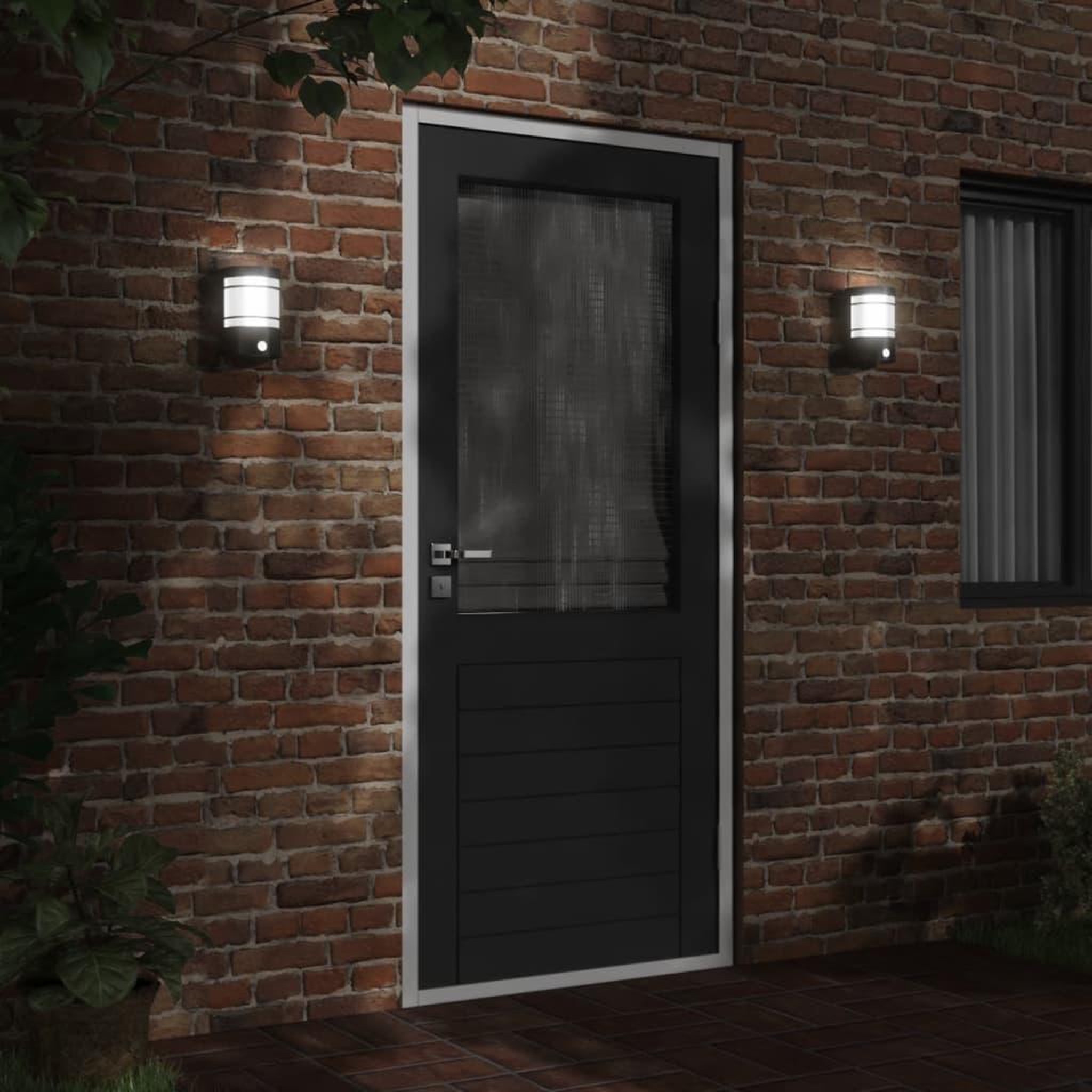 Voir la diapositive 3 : VIDAXL Appliques murales d'exterieur et capteurs 2pcs acier inoxydable
