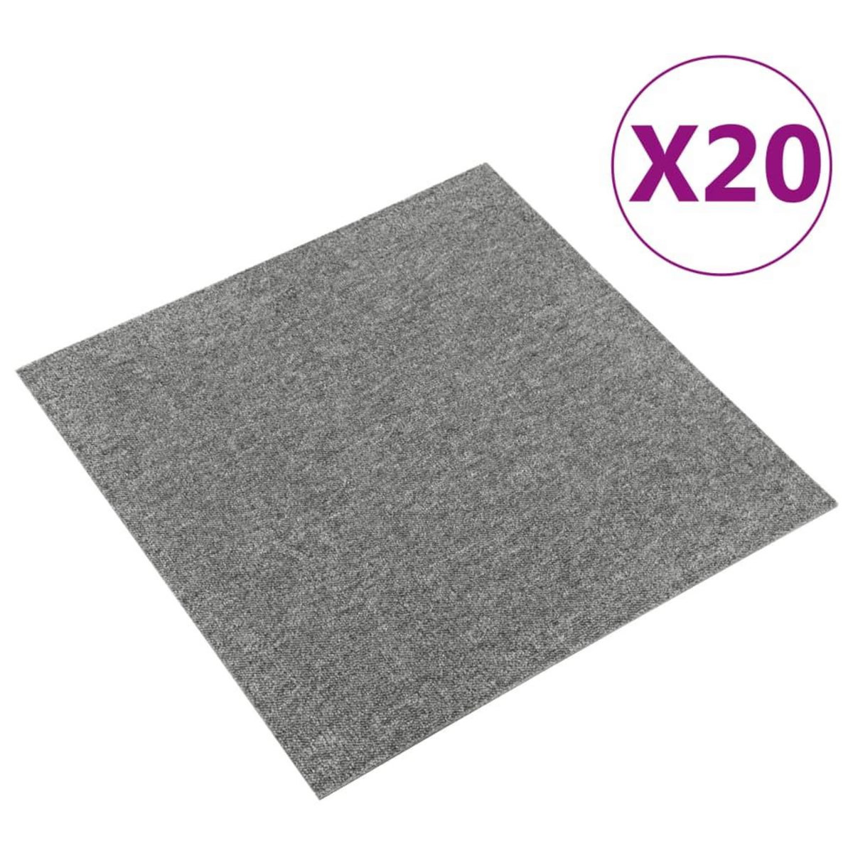 VIDAXL Dalles de tapis de sol 20 pcs 5 m^2 50x50 cm Gris