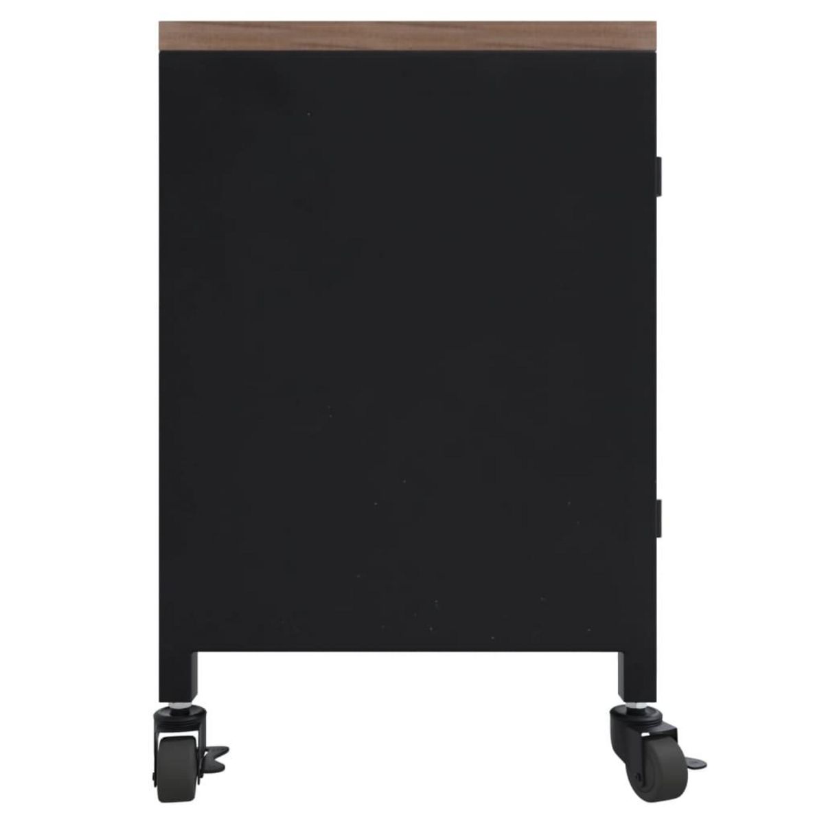 VIDAXL Meuble TV Noir 110x30x43 cm Fer et bois de pin massif
