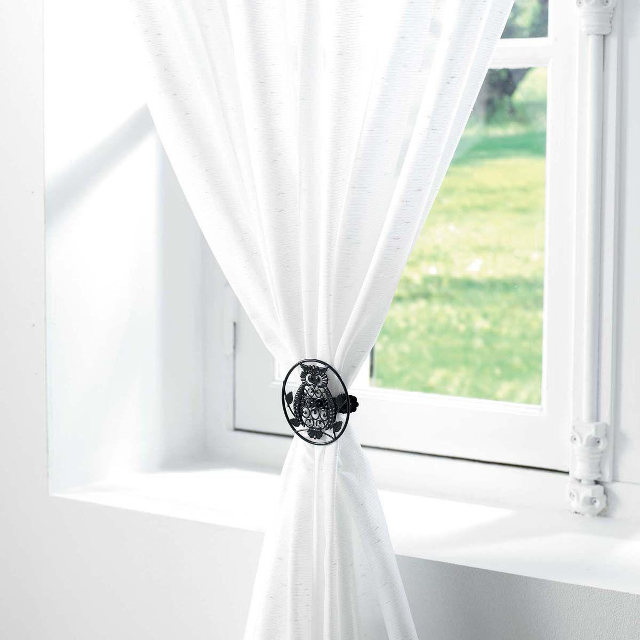 Voir la diapositive 3 : Douceur d'Intérieur Lot de 2 embrasses de rideau  gufo  8cm noir