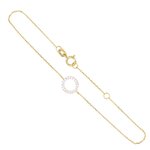 L'ATELIER D'AZUR Bracelet Or Bicolore - Anneau Pavé de Zirconiums